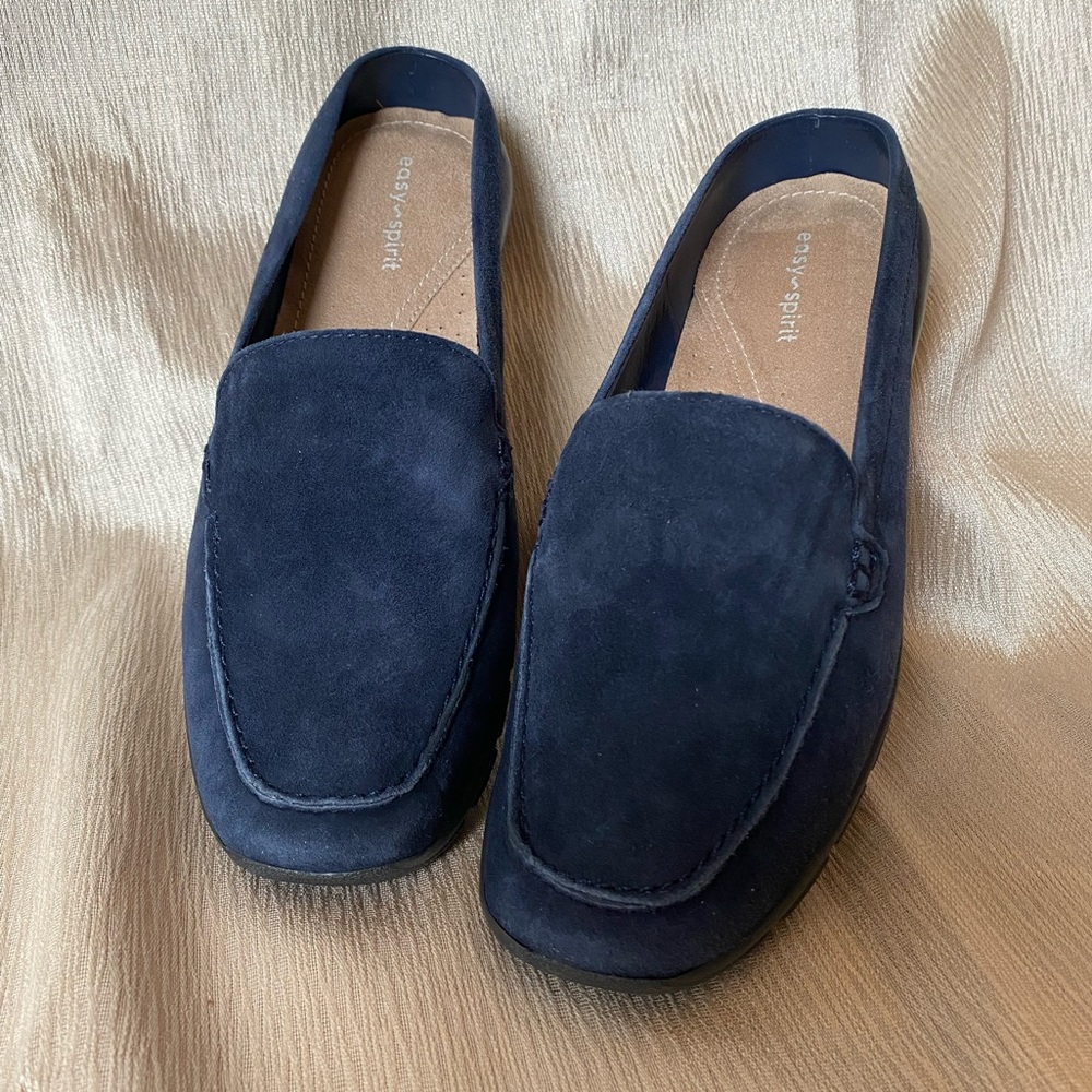 Womens Easy Spirit Aggie Casual Slip On Mules Navy Suede - Size 7